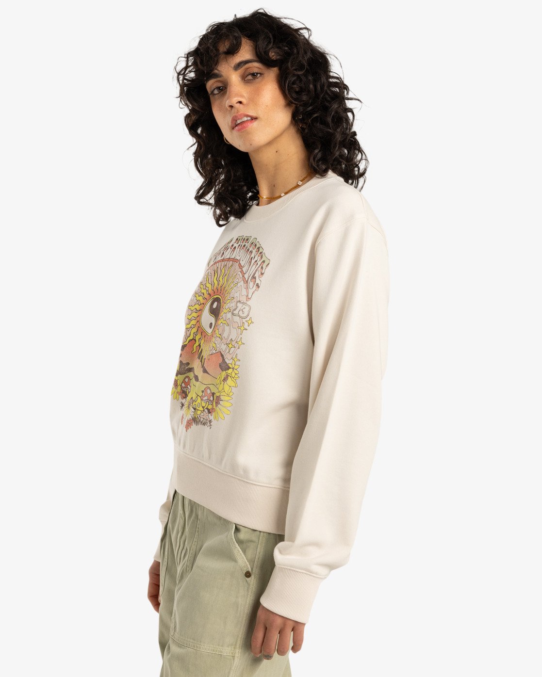 Billabong Balanced Out Sweatshirt für Frauen in Salt Crystal Creme - SALE Billabong Balanced Out Sweatshirt für Frauen in Salt Crystal Creme - SALE