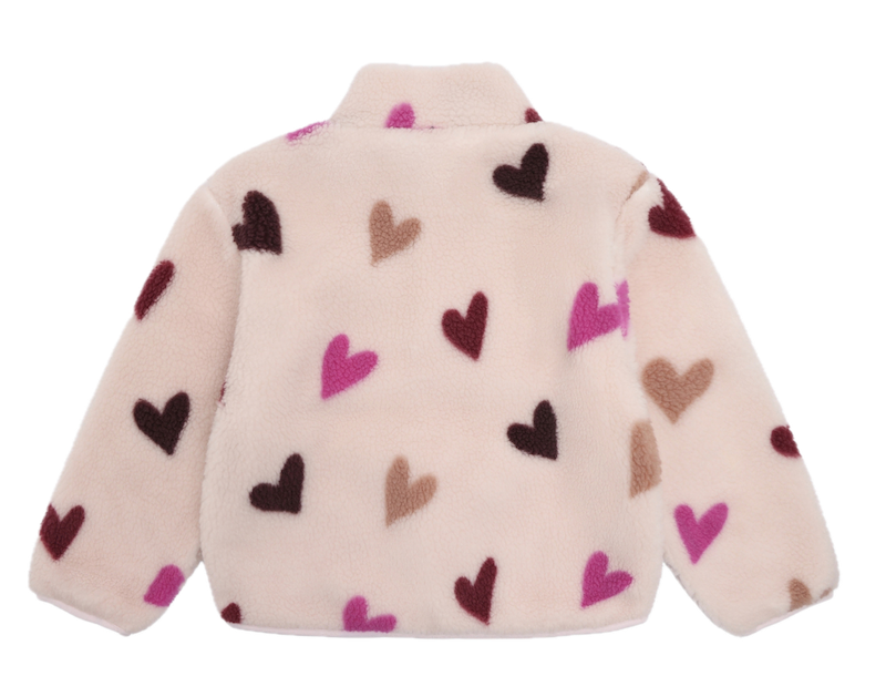 Minymo Teddy Fleece Jacke mit Futter und Herzen Allover Minymo Teddy Fleece Jacke mit Futter und Herzen Allover