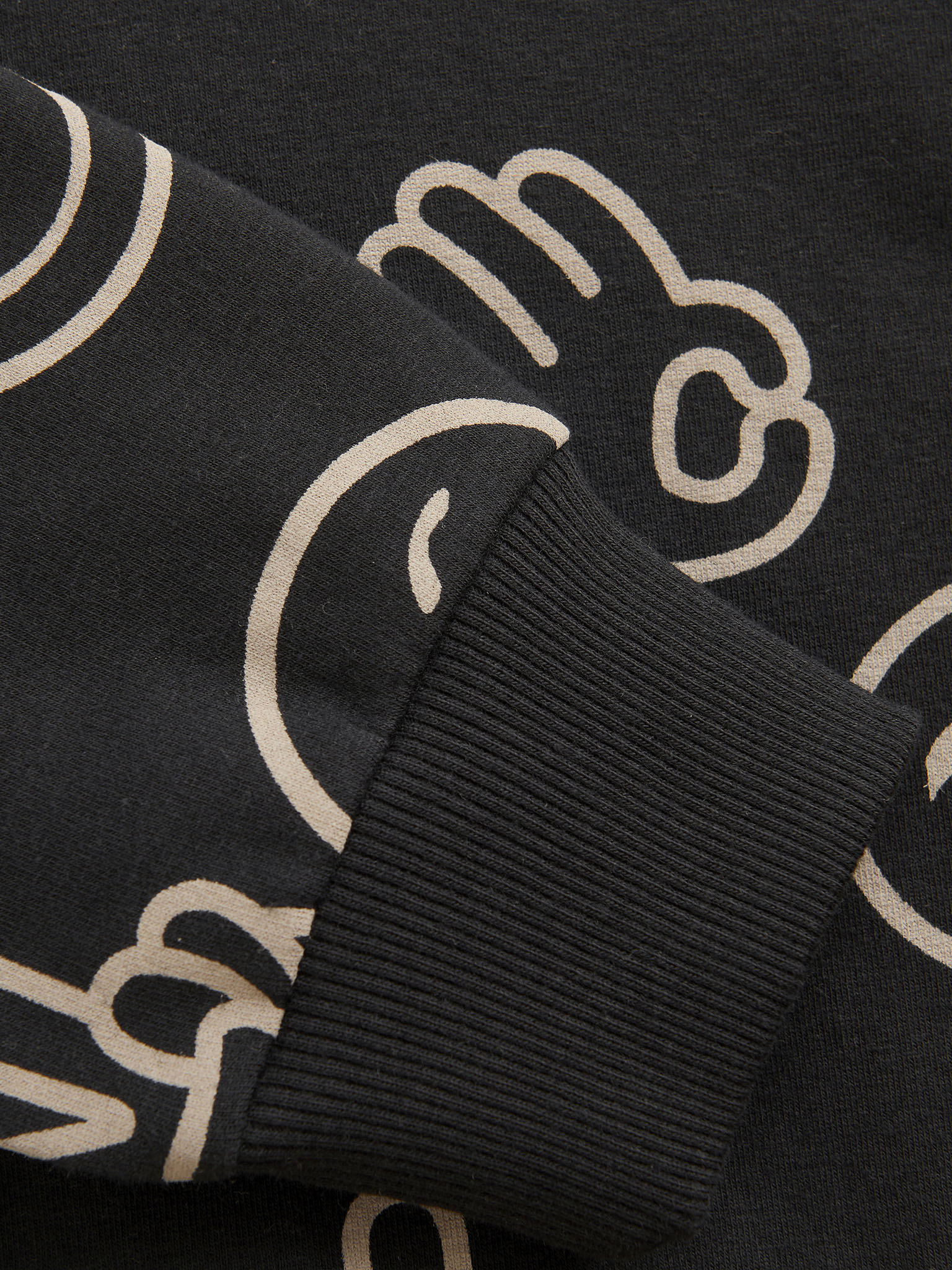 Minymo Hoodie mit allover Smileys - Tap Shoe/Schwarz