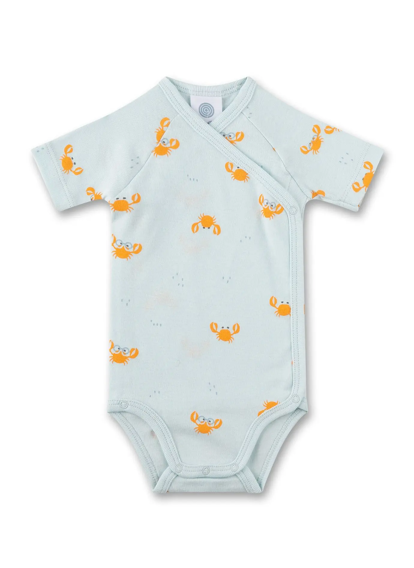 Sanetta Wickelbody kurzarm in Hellblau & Krabben Sanetta Wickelbody kurzarm in Hellblau & Krabben