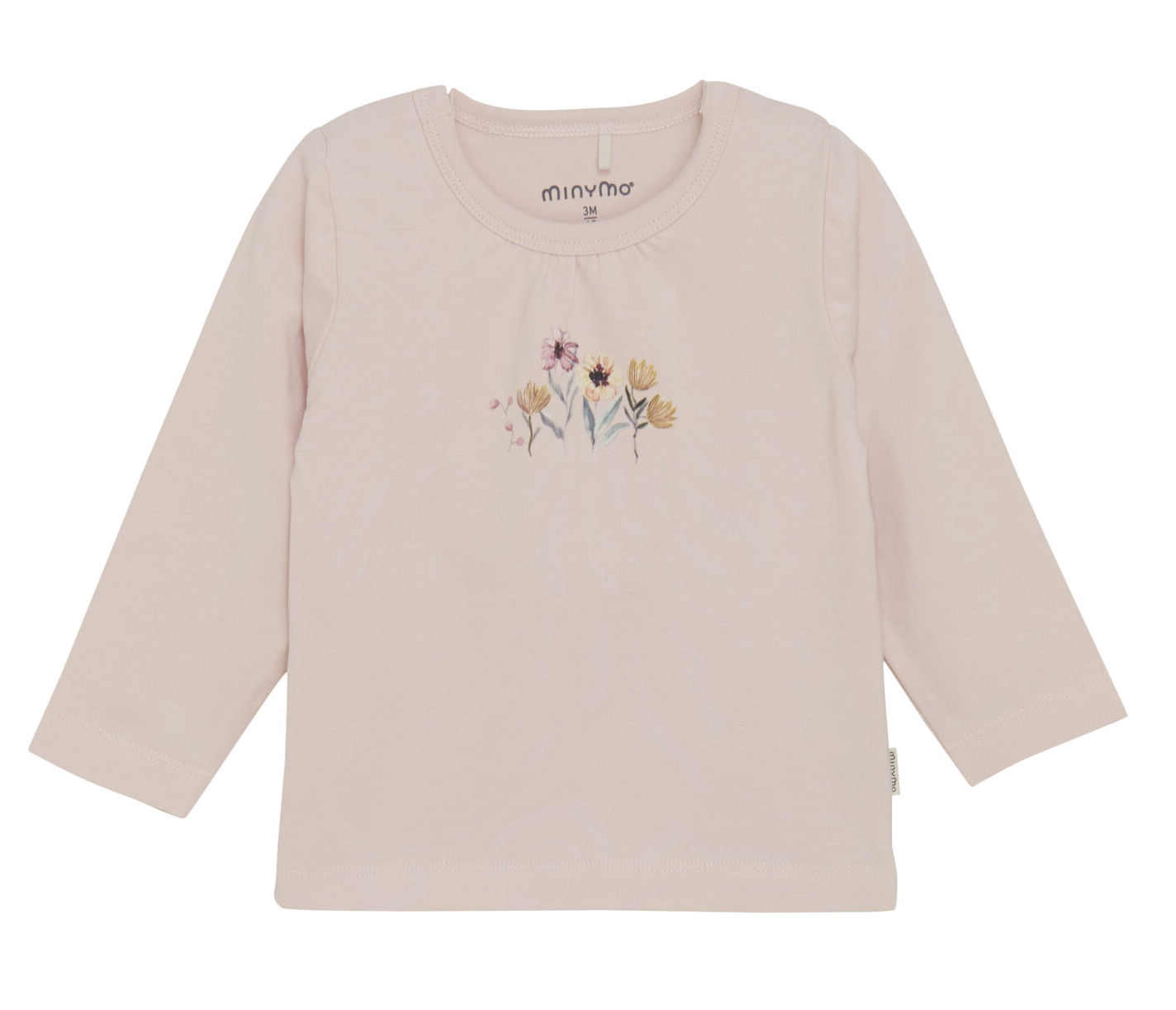 Minymo Langarm Shirt Baby Mädchen in Peach Whip mit Blumen 