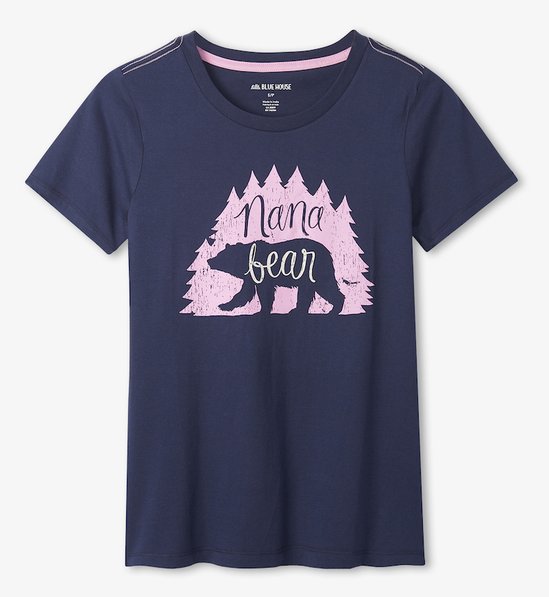 Little Blue House Damen Pyjama T-Shirt - Nana Bear - Omi Bär