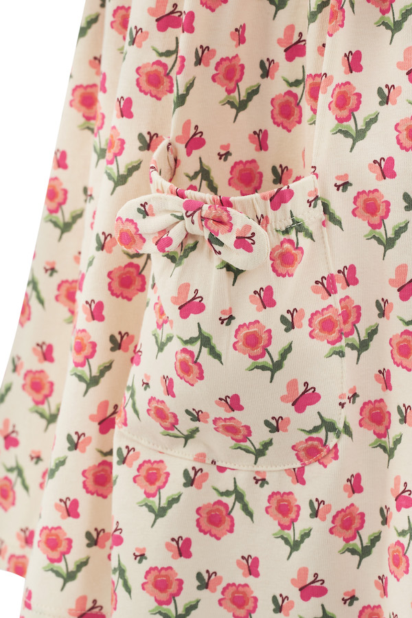 Happy Girls Jersey Kleid Kurzarm mit Blumen & Schmetterlinge Allover Happy Girls Jersey Kleid Kurzarm mit Blumen & Schmetterlinge Allover