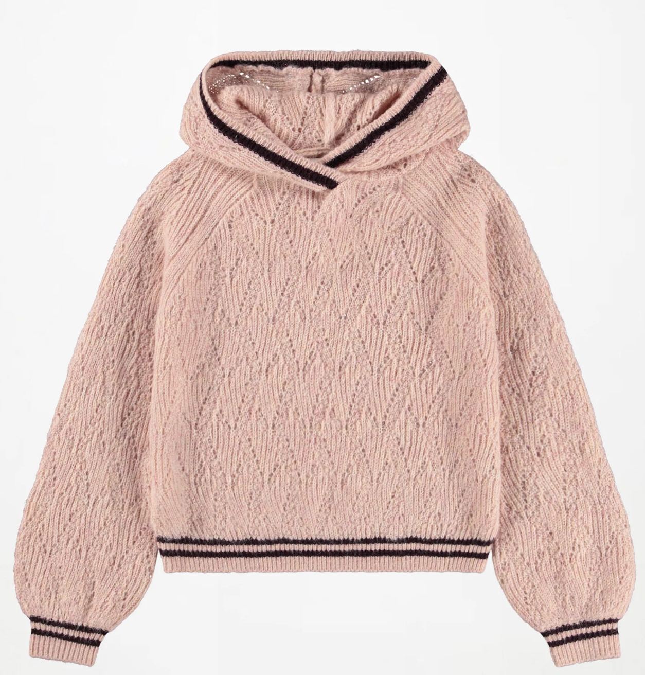Molo Mädchen Gitta Strickpullover mit Kapuze in Rosa