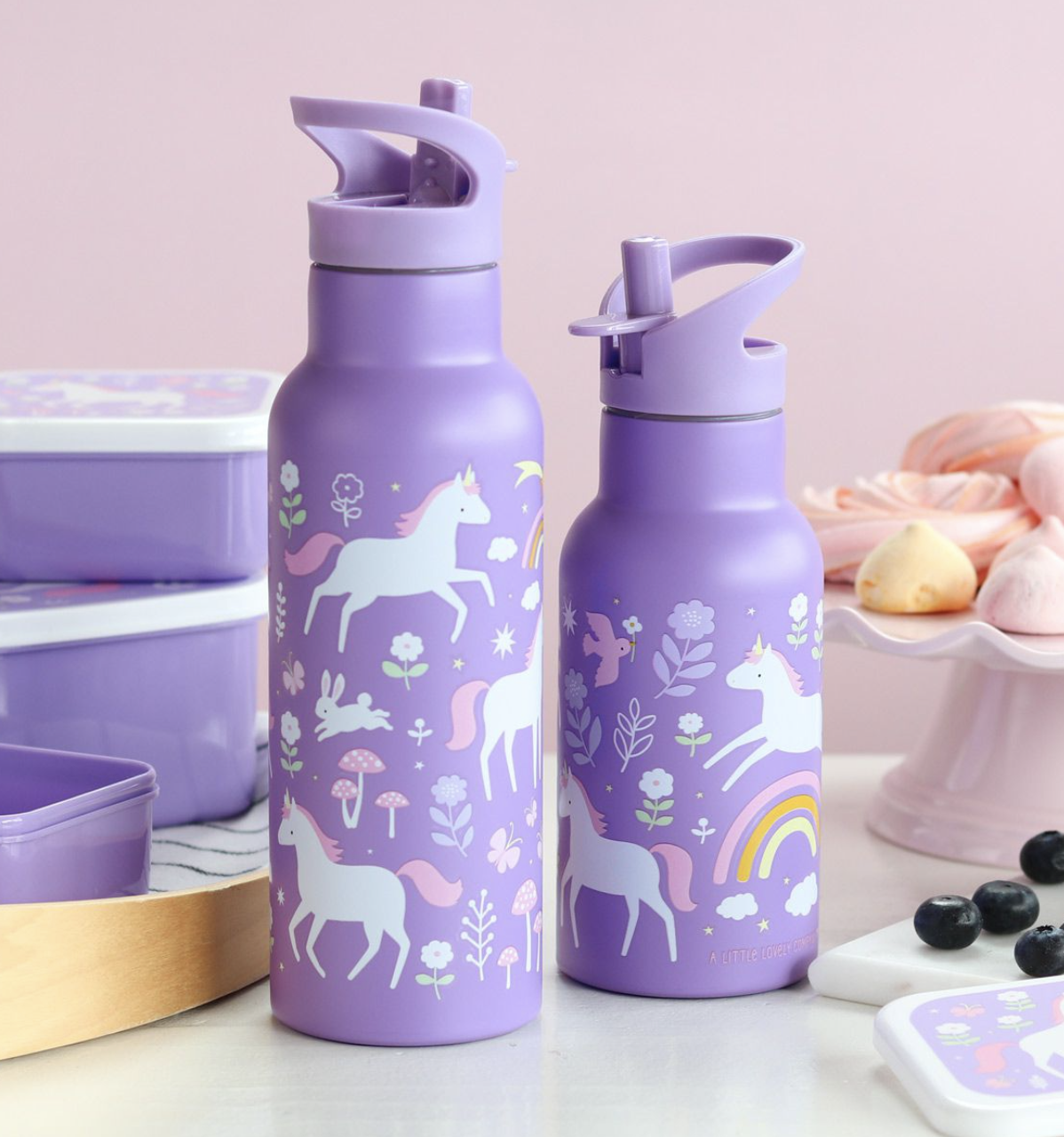 A Lovely Little Company Thermos Edelstahl Trinkflasche Groß mit Strohhalm - 500ml Einhorn A Lovely Little Company Thermos Edelstahl Trinkflasche Groß mit Strohhalm - 500ml Einhorn