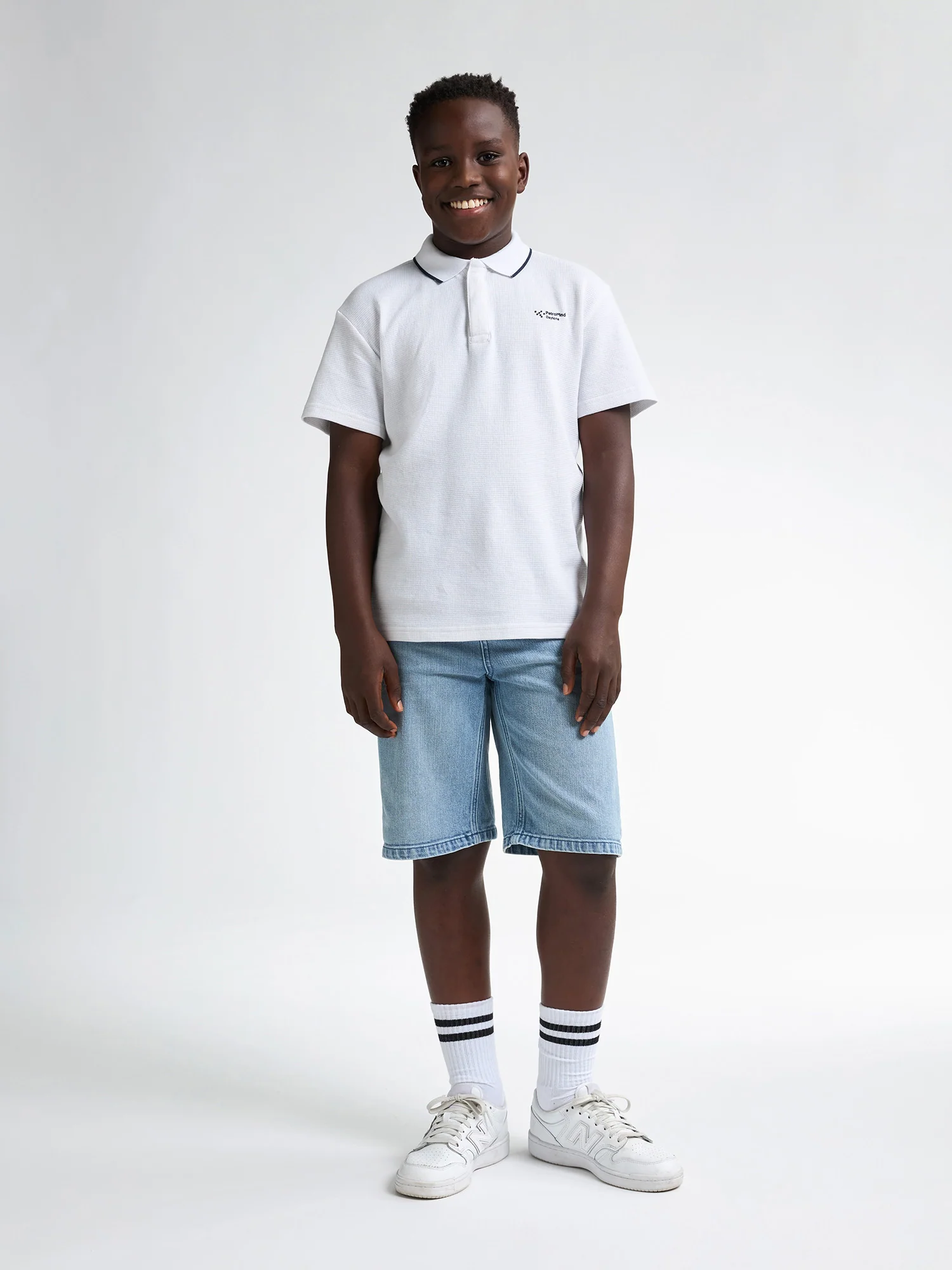 Petrol Industries Jungs klassisches Poloshirt Caribbean in Bright White/Weiß Petrol Industries Jungs klassisches Poloshirt Caribbean in Bright White/Weiß
