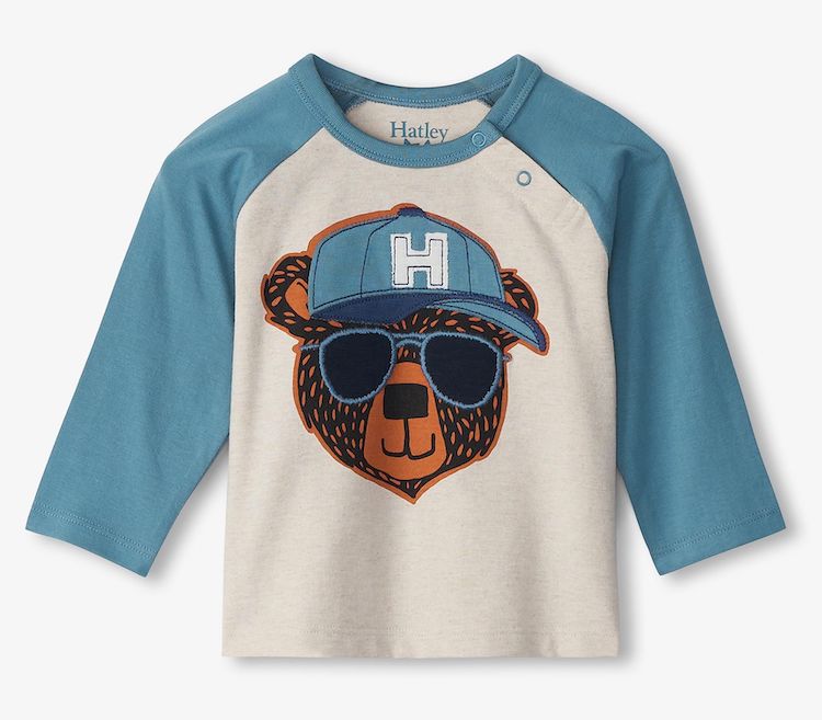Hatley Langarm Raglan Shirt Cool Bär mit Cap - SALE