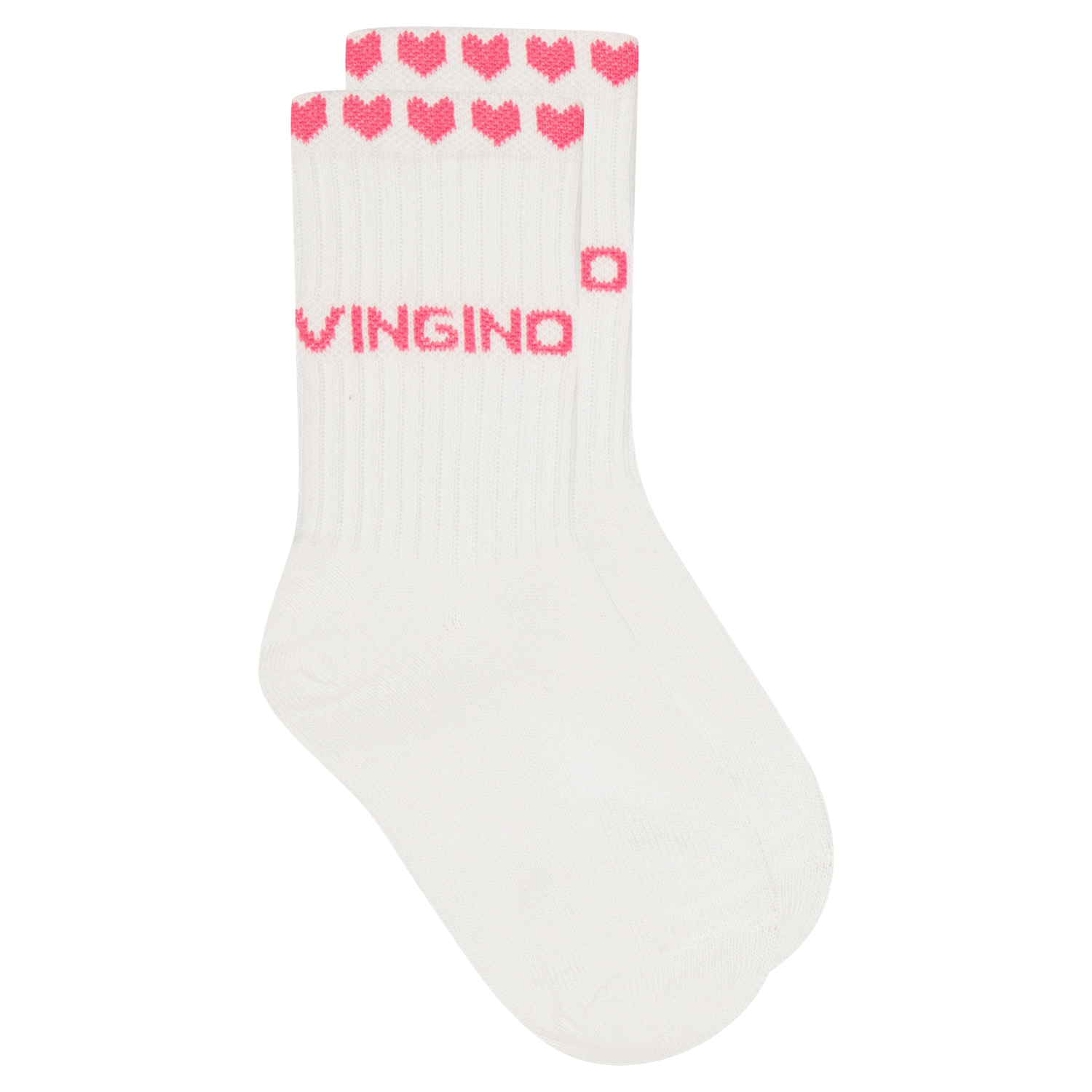 Vingino Socken 5er Pack - Real White/Weiß & Rosa Herzen Vingino Socken 5er Pack - Real White/Weiß & Rosa Herzen