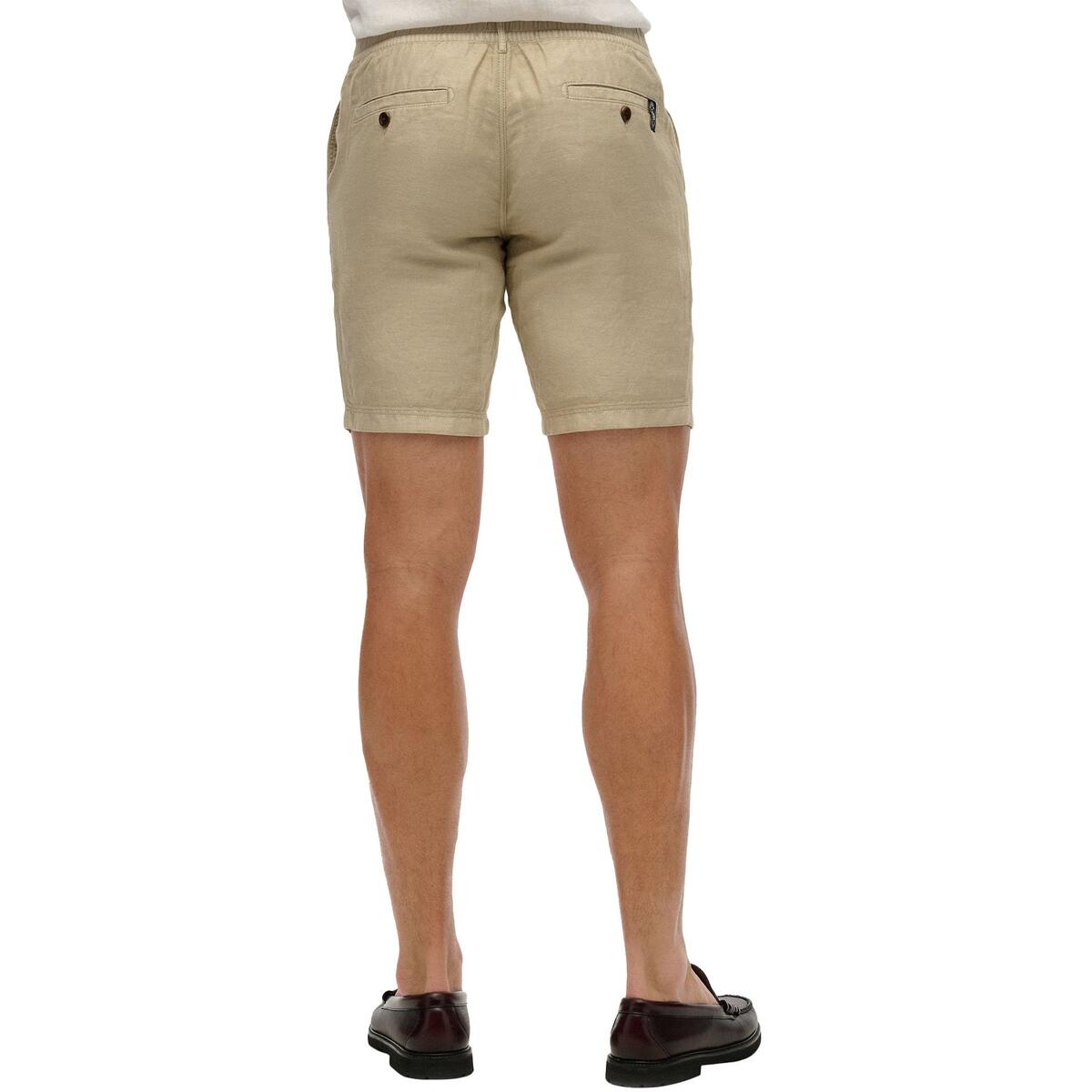 Superdry Herren Leinenshort in Abbey Stone/Beige