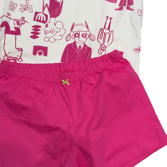 Sanetta Kurze Pyjama Hot Pink Doodles