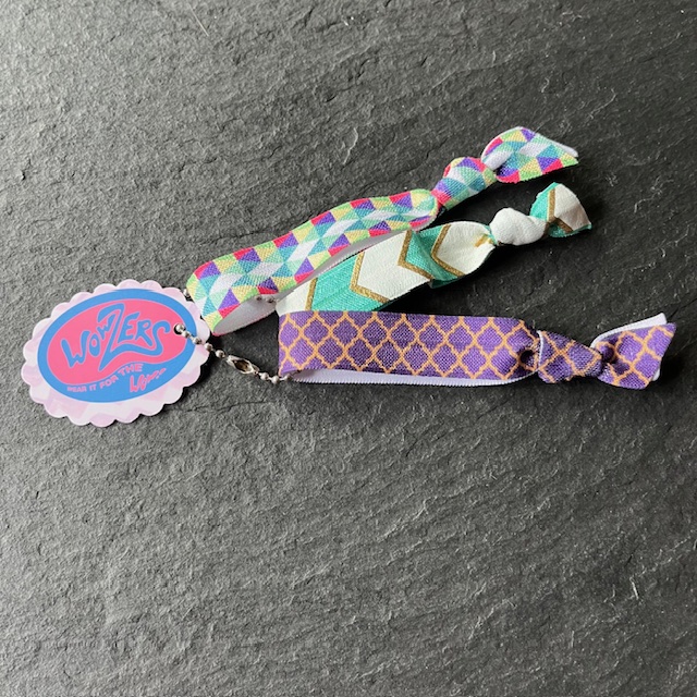 Wowzers Hair Ties Set von 3 Armbänder / Haargummis - Lila & Mint Design