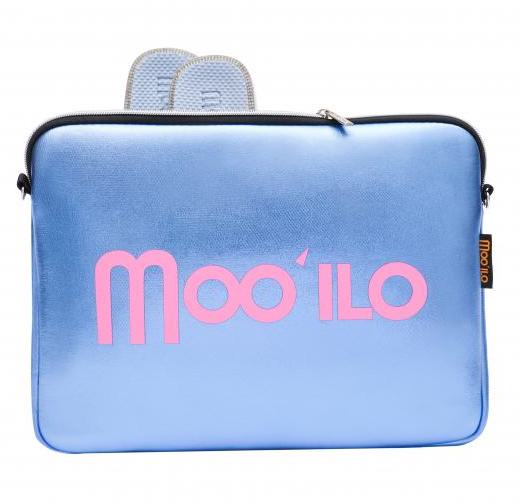 Moo' Ilo Damen Flip Flops Anna Hellblau mit Glitzersteine + Metallic Blau Neoprene Clutch Moo' Ilo Damen Flip Flops Anna Hellblau mit Glitzersteine + Metallic Blau Neoprene Clutch