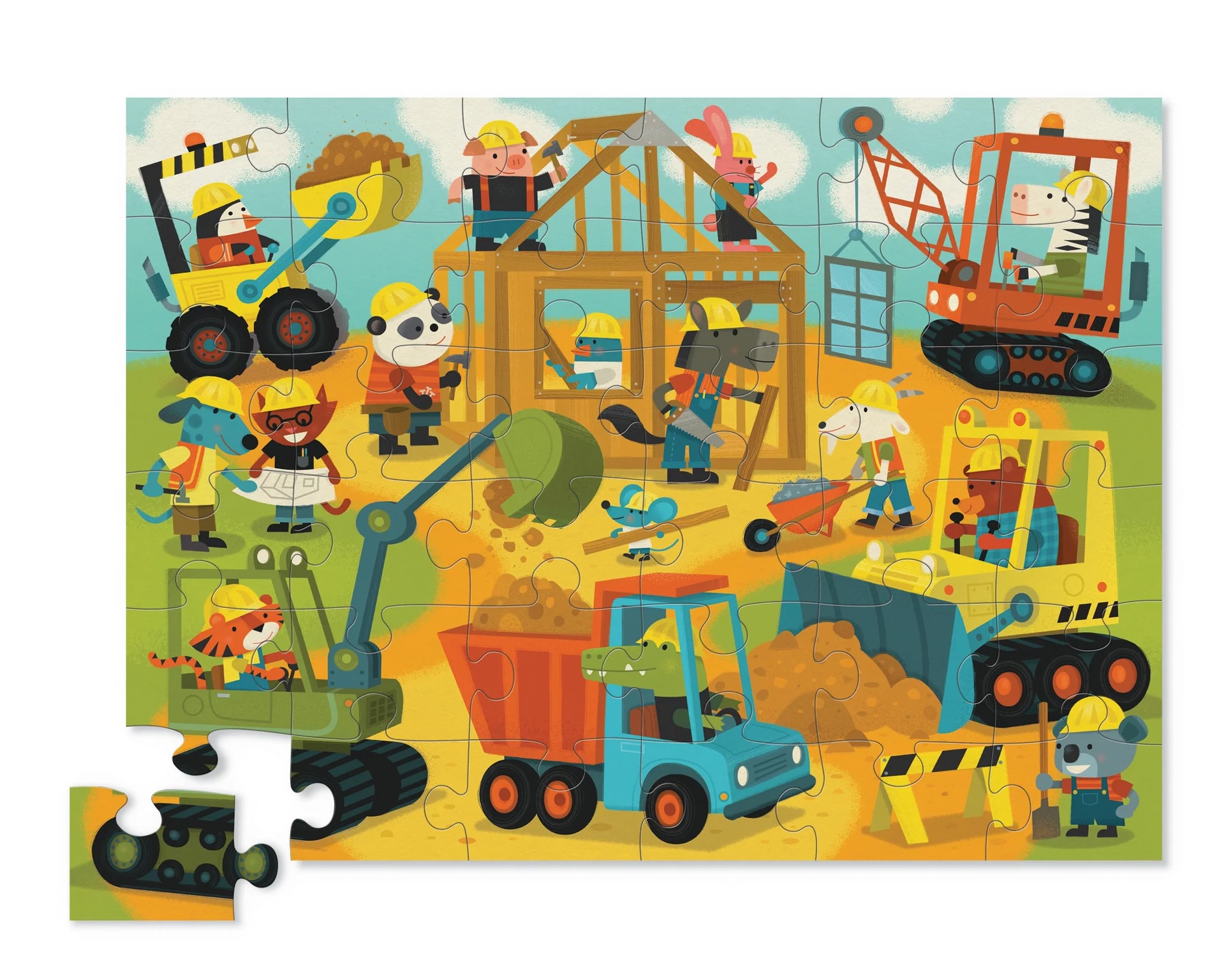 Crocodile Creek Puzzle Vehicles - Bauarbeiter - 36 Teile 