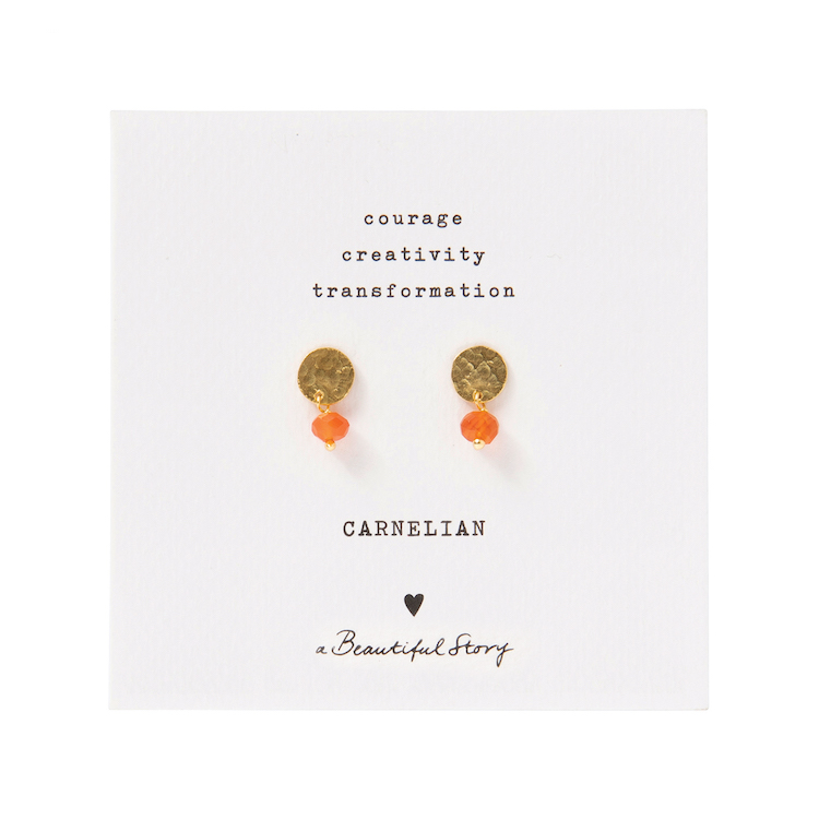 AW30808-Mini-Coin-Carnelian-Gold-EarringsfDHqKYnDEaP4N A Beautiful Story Gold Ohrringe - Mini Coin Karneol