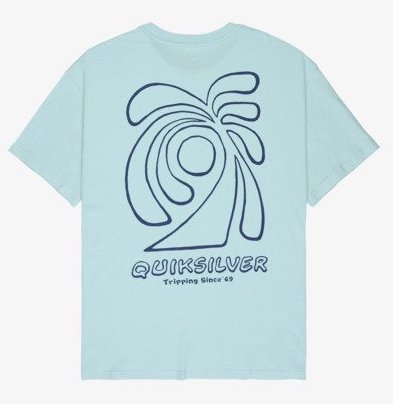 Quiksilver Curved Palm Kurzarm T-Shirt mit Hanf für Männer in Blue Haze Blau 