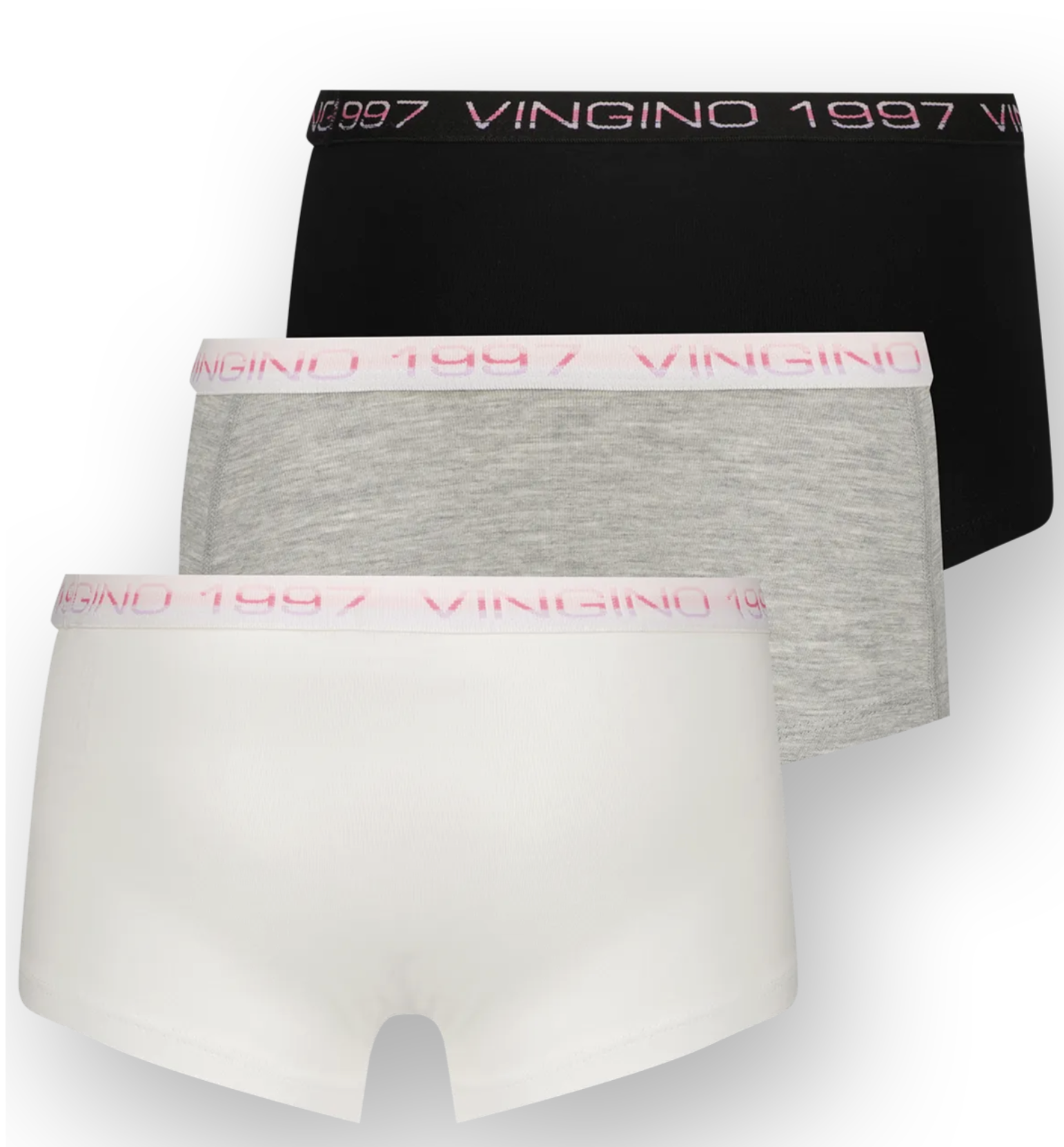 Vingino Hipster Mädchen Unterwäsche - 3er Set - Schwarz/Grau/Weiß