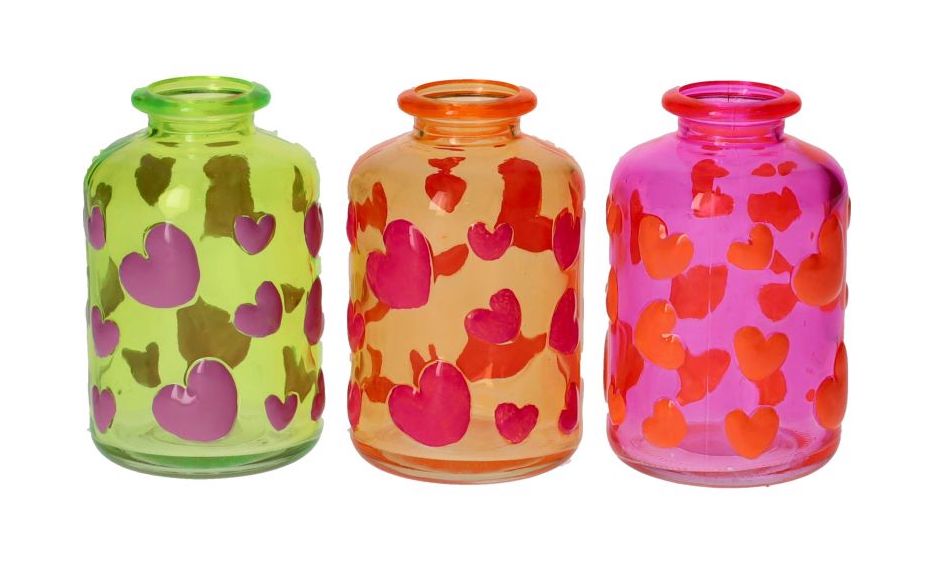 The Gift Company Jacquard Mini-Vase mit Herzen - Orange