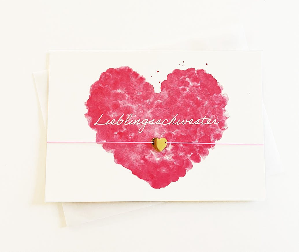 By Vivi Schmuck Postkarte - Lieblingsschwester