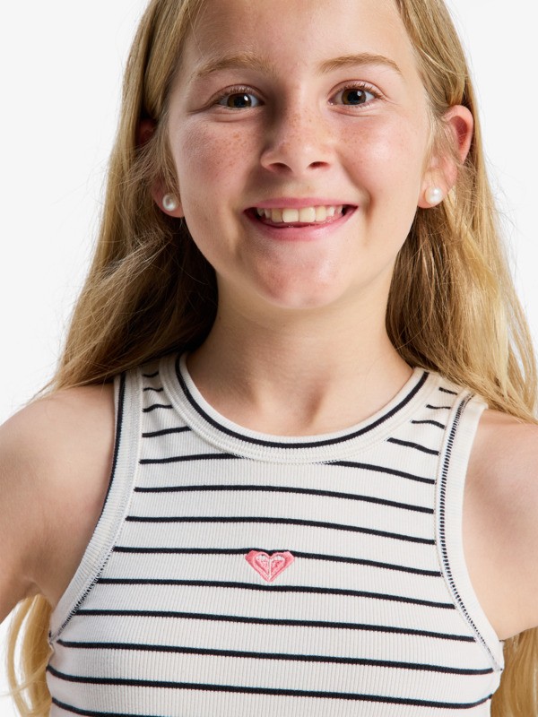 Roxy Iconic Days Stripes - Top für Mädchen in Weiß - Schwarz Gestreift