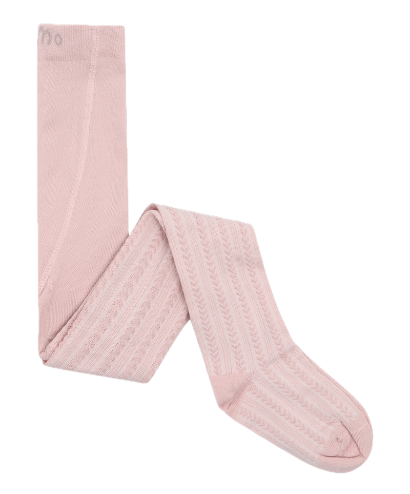 Minymo Strumpfhosen Pack mit Feinem Zopfmuster in Cameo Rose und Zartrosa