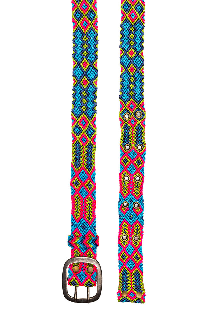Smitten Perugürtel Geknotet Adriana Witty - Türkis Blau mit Neon Pink & Grün Smitten Perugürtel Geknotet Adriana Witty - Türkis Blau mit Neon Pink & Grün