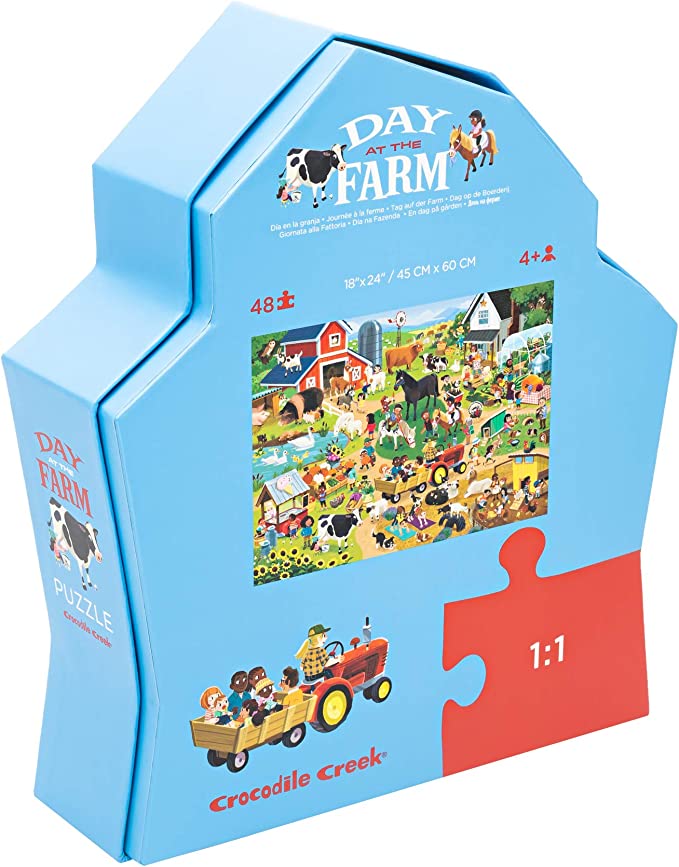 3840639-PUZZLE-FARM Crocodile Creek Puzzle - Day on the Farm - Ein Tag am Bauernhof 48 Teile