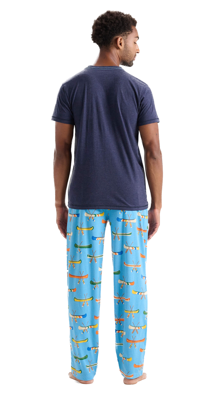 Little Blue House Herren Kurzarm T-Shirt in Navy - Paddle Your Own Canoe