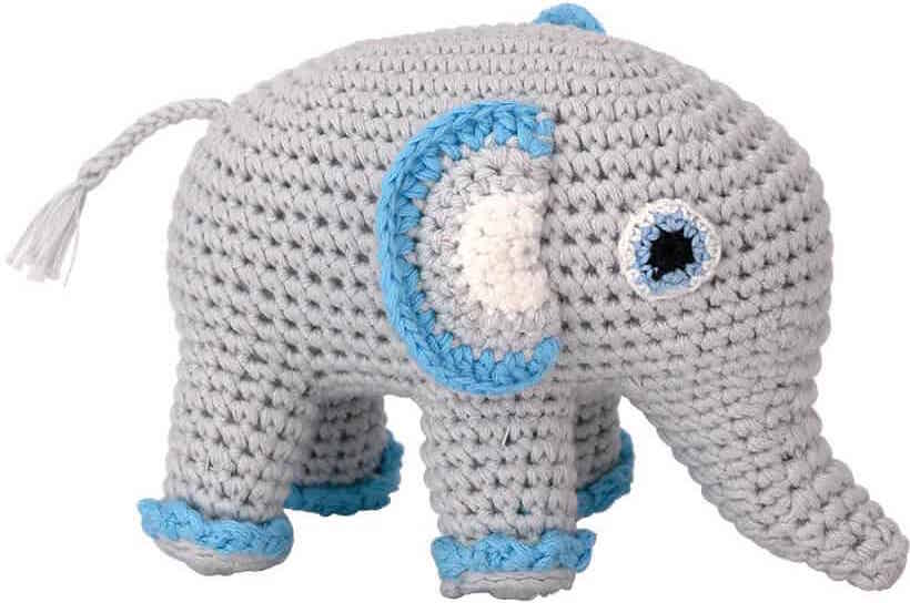 Sindibaba Gehäkeltes Kuscheltier Elefant Jumbo in Blau