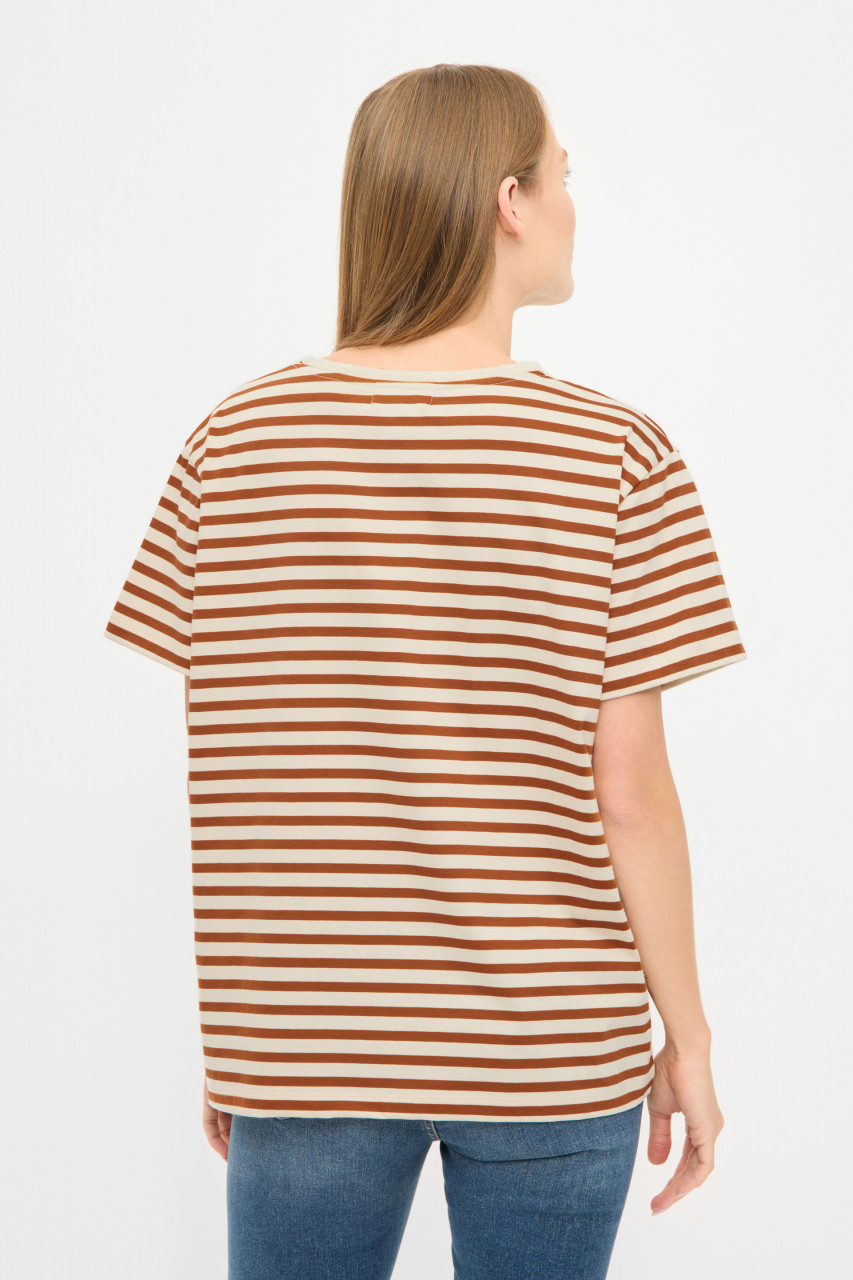 Derbe Franz Cherie Damen T-Shirt Caramel Café Beige Braun Streifenshirt GOTS Organic - Croissant Derbe Franz Cherie Damen T-Shirt Caramel Café Beige Braun Streifenshirt GOTS Organic - Croissant