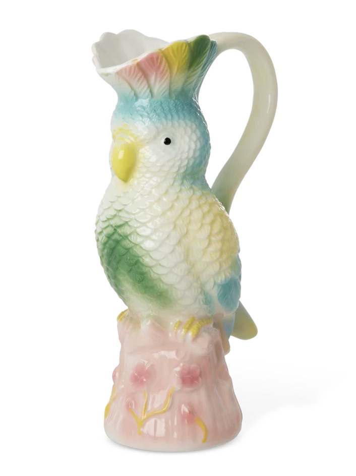 RICE Keramik Krug Vase - Exotischer Vogel - Mint RICE Keramik Krug Vase - Exotischer Vogel - Mint