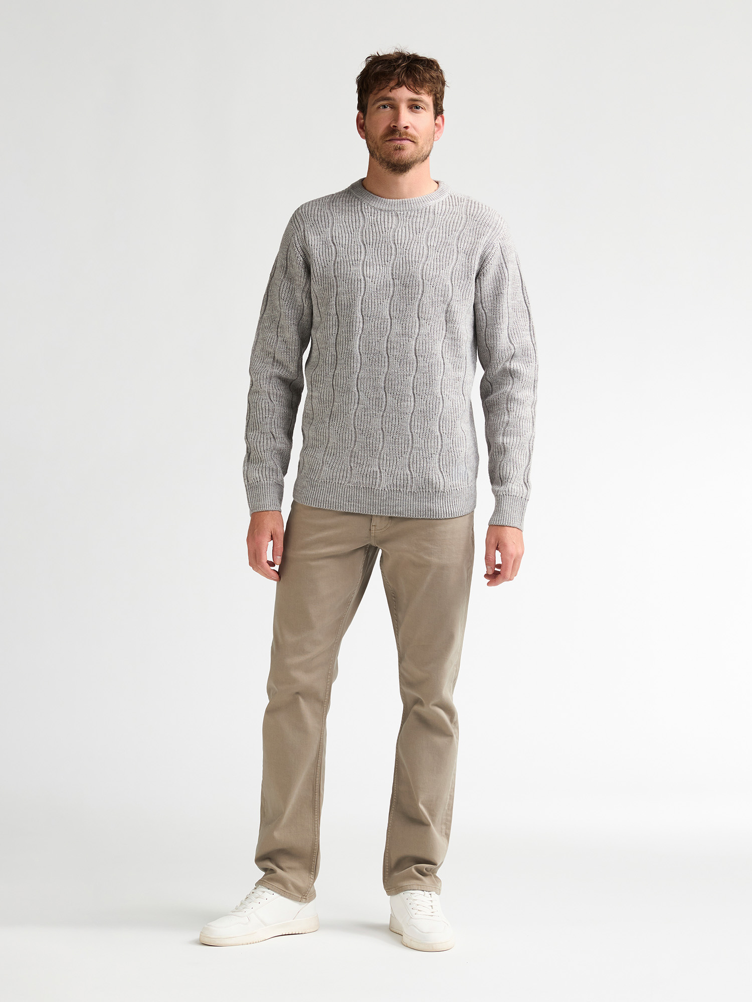 Petrol Industries Herren melierter rundhals Pullover Steelstone in Grau