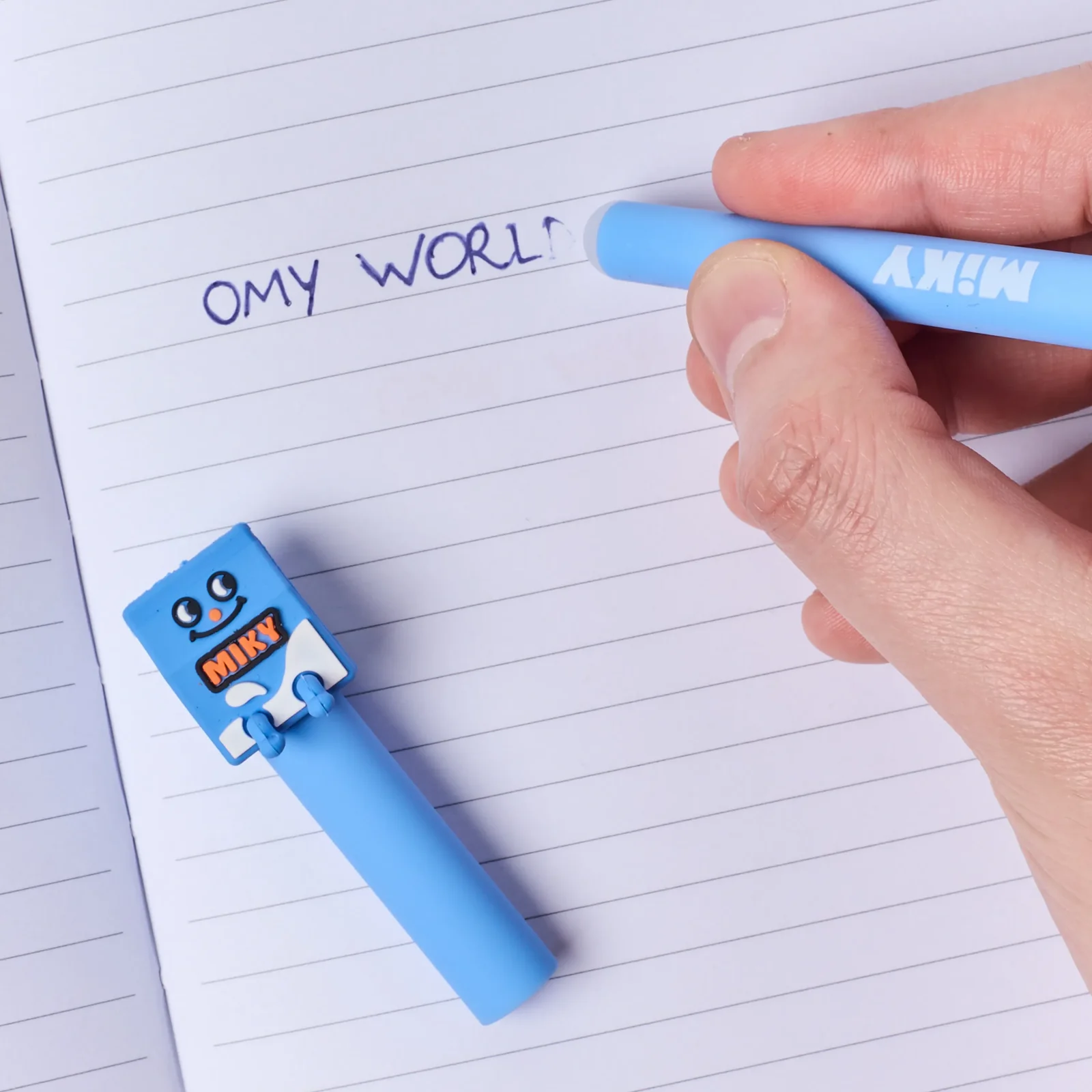 OMY Pen Buddies Set Leon & Miky – Radierbare Gelstifte im Croissant- und Milchkarton-Design