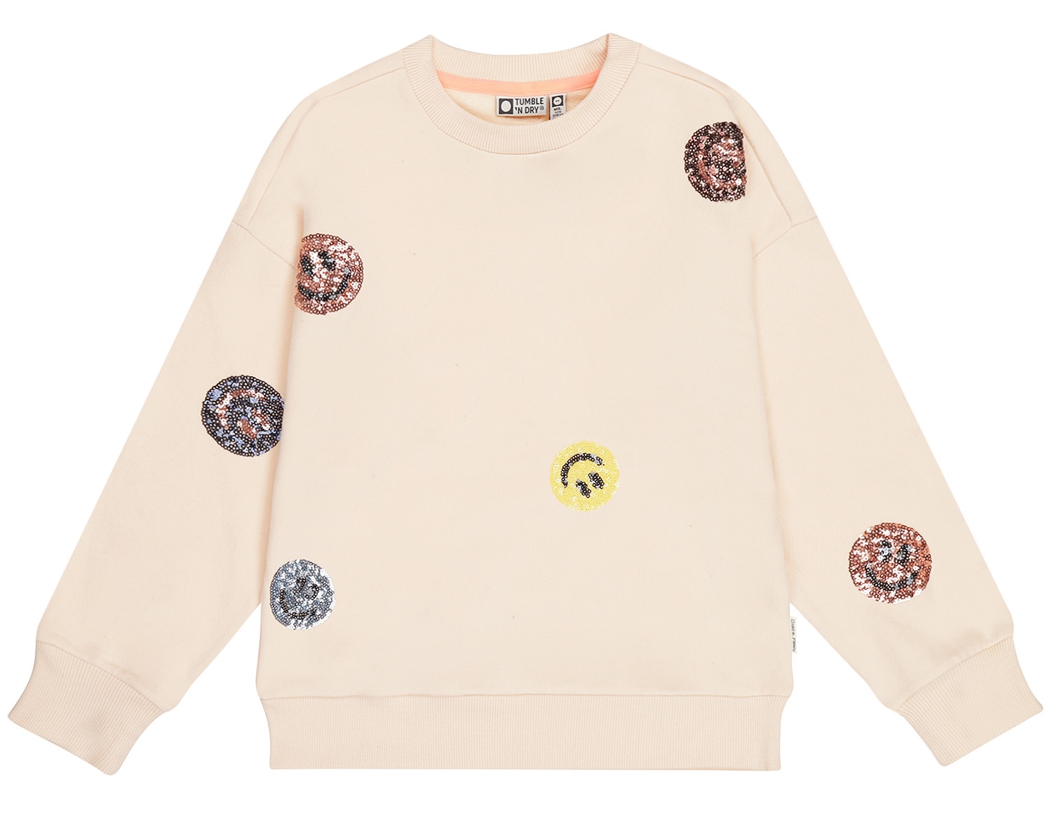 Tumble 'n Dry TND Ines Sweatshirt in Creme -Glitzer Smileys 