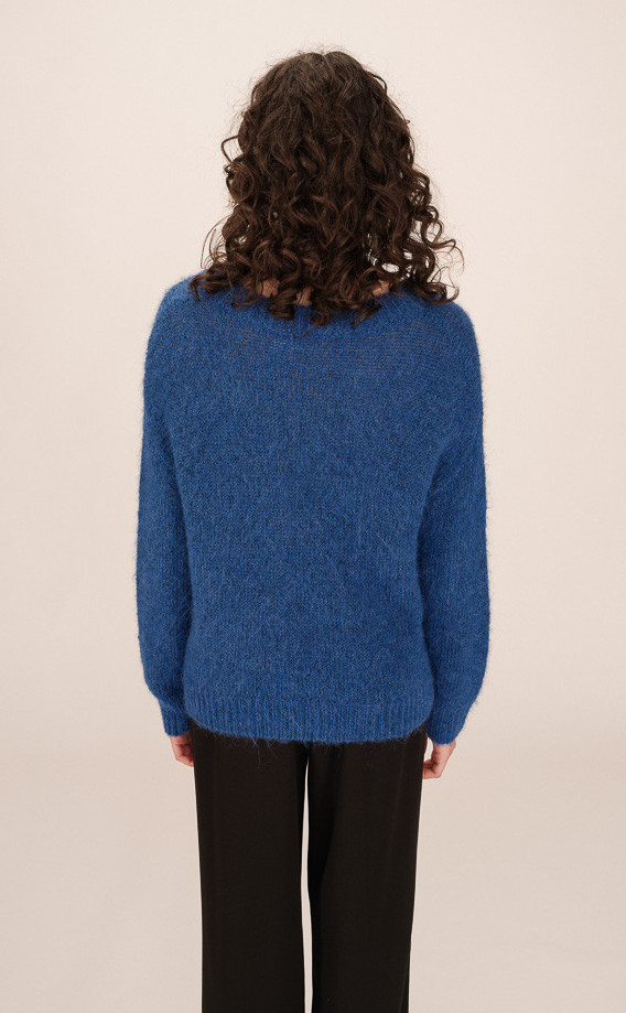 Grace & Mila SABADO Strickpullover mit V-Ausschnitt in Brilliant Blue - Cobalt Blau