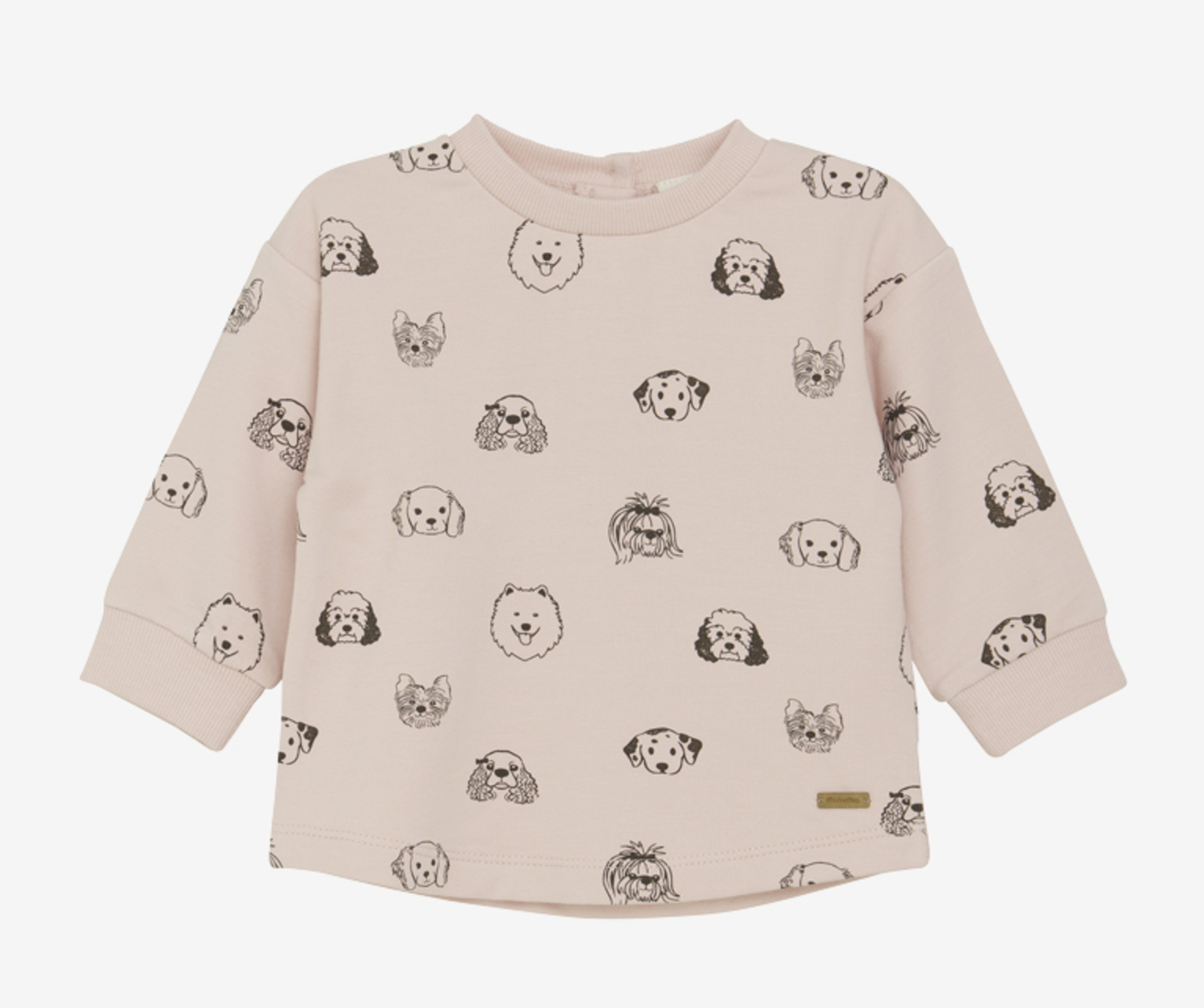 Minymo Langarm Sweatshirt in Rosé mit Hundedruck Minymo Langarm Sweatshirt in Rosé mit Hundedruck