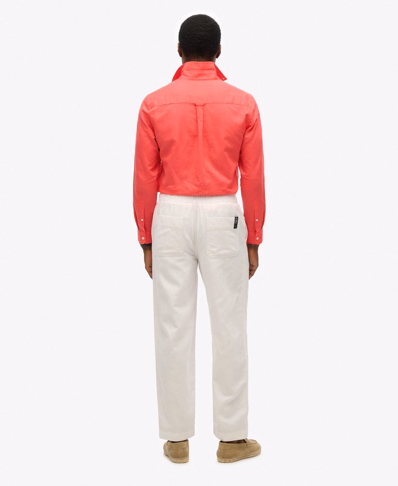 Superdry Merchant Herren Drawstring Leinenhose in Weiß Superdry Merchant Herren Drawstring Leinenhose in Weiß