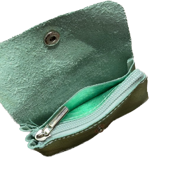 BFF Soft Leder Geldbeutel Glitzer Glam Sorbet Mint Grün - Klein 