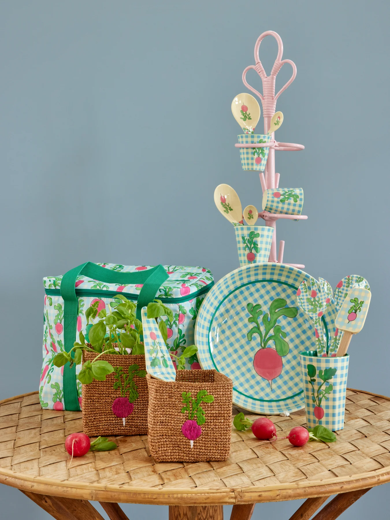 RICE Melamin Tall Becher - Ravishing Radish Print - Radieschen