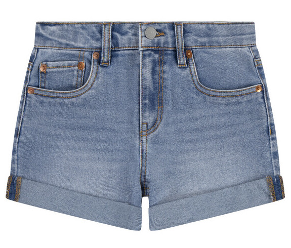 Levi's Girlfriend Jeans Short mit Roll-Up Bein - Medium Blau Denim 