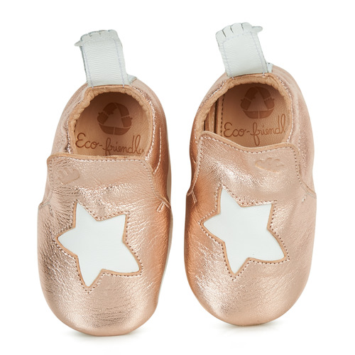 Easy Peasy Etoile Baby Leder Krabbelschuh rosa metallic mit Stern - SALE