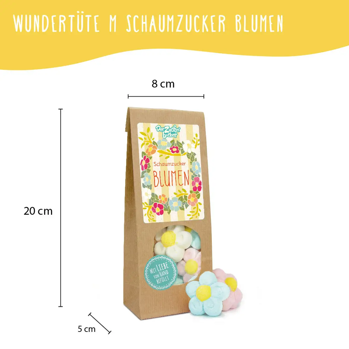 Der Zuckerbäcker Bunte Marshmallows Wundertüte - Schaumzucker Blumen 