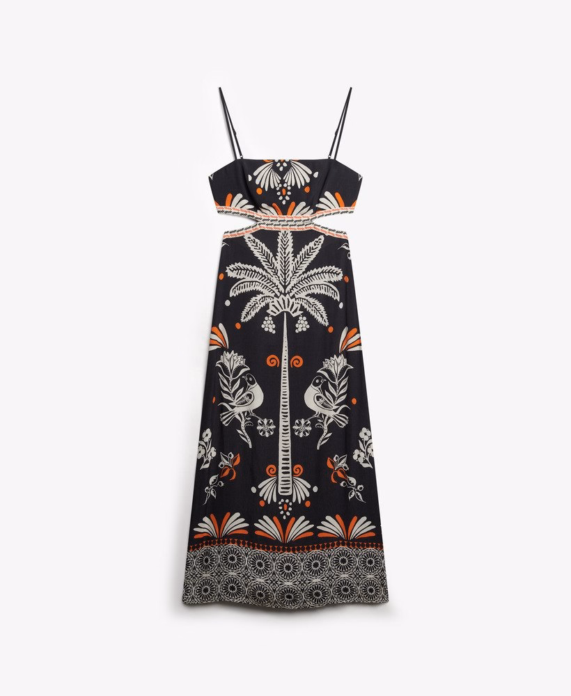 Superdry Damen Statement Cut-Out Maxikleid in Jungle Fever Black/Schwarz - SALE Superdry Damen Statement Cut-Out Maxikleid in Jungle Fever Black/Schwarz - SALE
