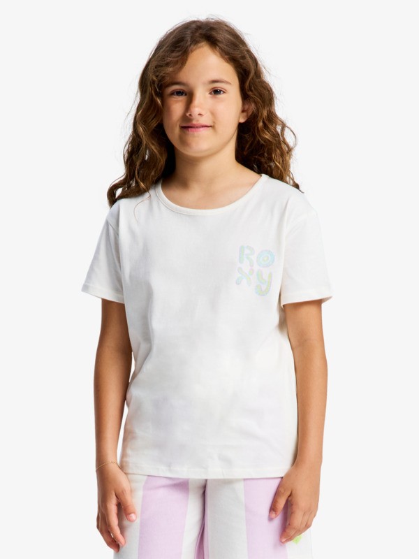 Roxy Lilyregular Night Vintage - T-Shirt für Mädchen - Flieder & Gelb Palmen Print