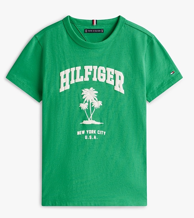 Tommy Hilfiger T-Shirt Kurzarm in Radiant Green mit Palme - SALE