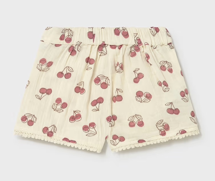 Mayoral Musselin Shorts - Kurze Hose mit Kirschen Allover