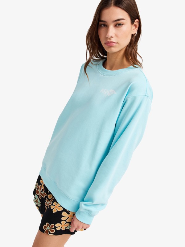 Roxy Surf Stoked Sweatshirt in Türkis Blau Terry Vint - Sweatshirt für Frauen