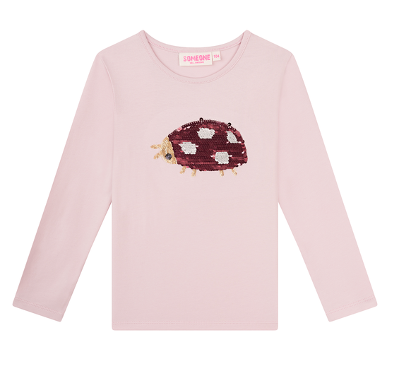 Someone FENNA Wendepailletten Langarm Shirt in Rosa - Marienkäfer