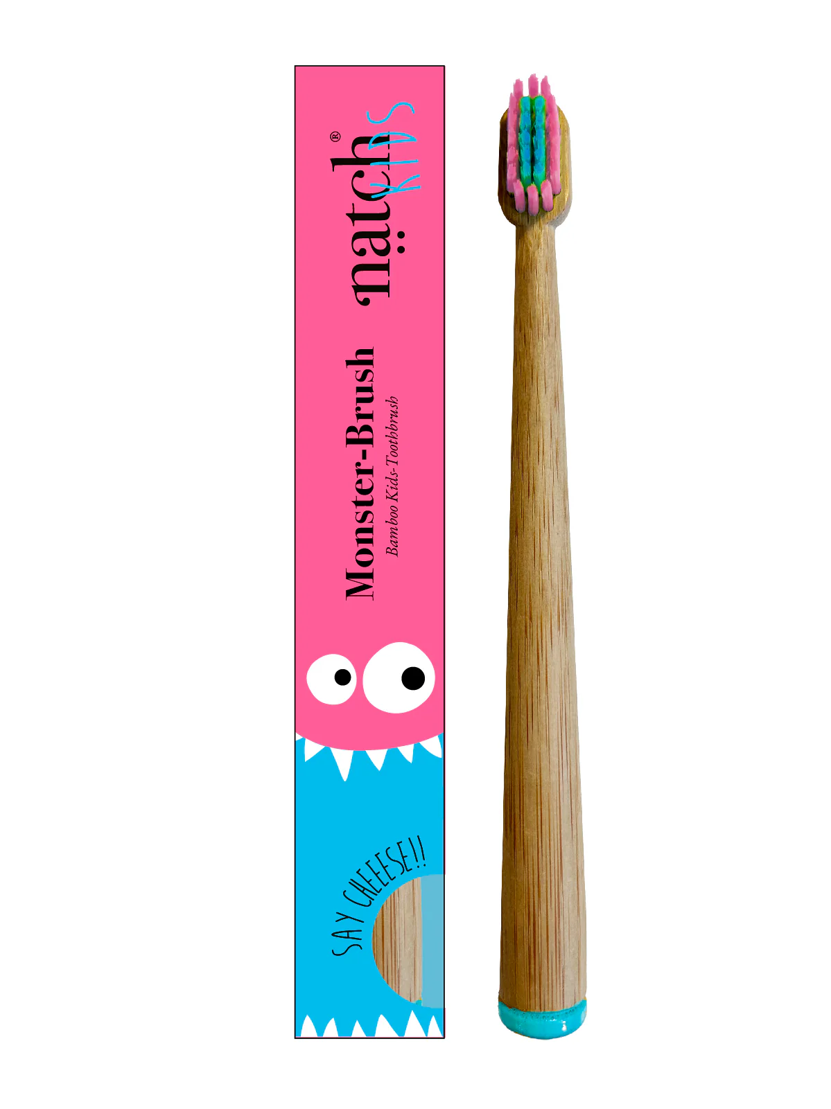 NATCH Kinder Bambus Zahnbürste – Tooth Monster - Farbauswahl
