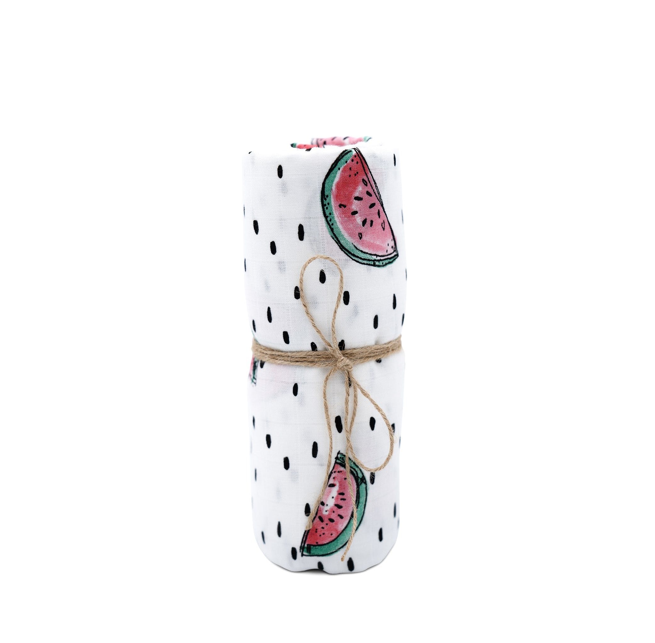 Hutch & Putch Mulltuch aus Bio Bambus 2Stück - 60 x 60cm - Wassermelone