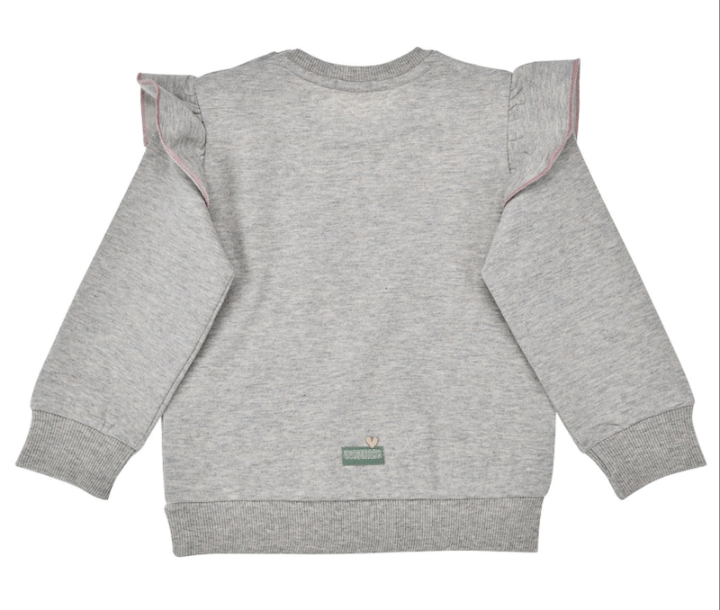 Bondi Baby Mädchen Sweatshirt in Grau - Pferdegespann 